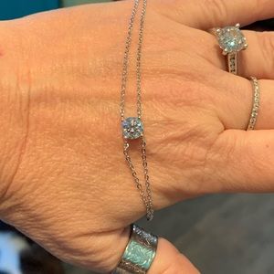 #76 1ct Moissanite split chain bracelet